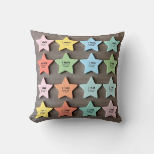 Cojín Decorativo Estrellas en crecimiento: Rastreador de hitos de 1