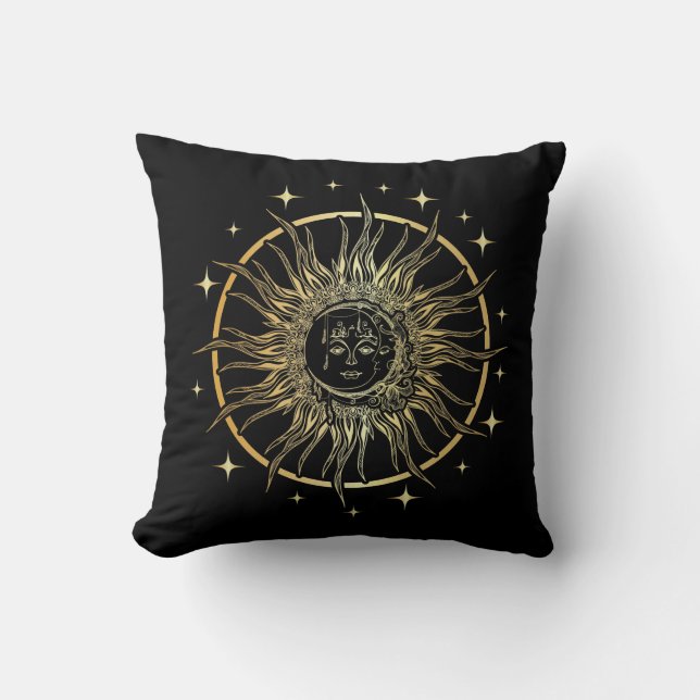 Cojín Decorativo Estrellas espirituales Astrología Arte Antiguo Sun (Anverso)