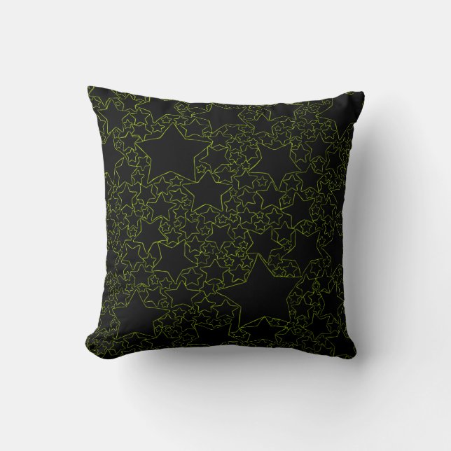 Cojín Decorativo Estrellas, estrellas, estrellas - Lime Green (Anverso)