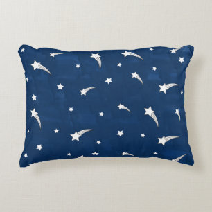 Cojín Decorativo Estrellas Fugaces Acuarela Azul Marino