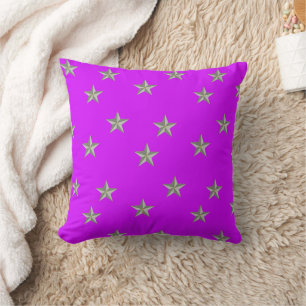 Cojín Decorativo Estrellas grises sobre morado