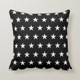 Cojín Decorativo Estrellas modernas en blanco y negro