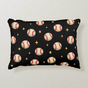 Cojín Decorativo Estrellas Negras de Béisbol