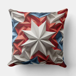 COJÍN DECORATIVO ESTRELLAS PATRIÓTICAS BLANCAS AZULES AMERICANAS
