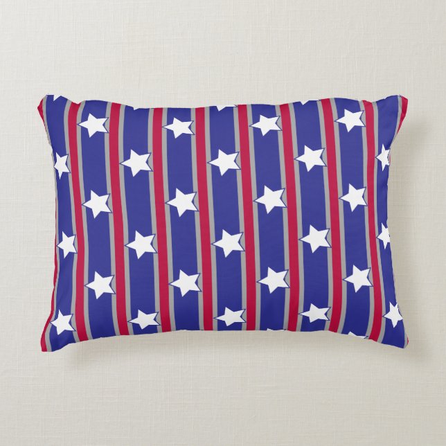 Cojín Decorativo Estrellas patrióticas divertidas y divertidas (Anverso)