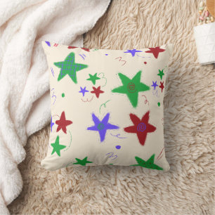 Cojín Decorativo Estrellas Pequeñas Coloridas y Lindas