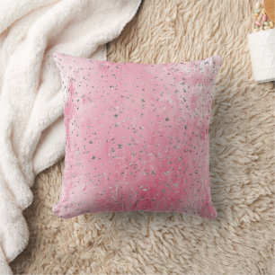 Cojín Decorativo Estrellas plateadas rosadas