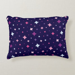 Cojín Decorativo Estrellas púrpura rosa azul Espacio cósmico Cielo