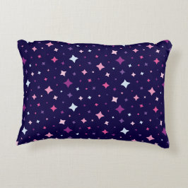 Cojín Decorativo Estrellas púrpura rosa azul Espacio cósmico Cielo