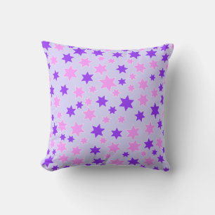 Cojín Decorativo Estrellas púrpura y rosa