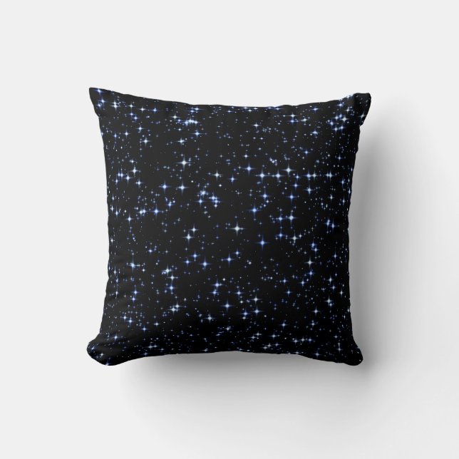 Cojín Decorativo Estrellas Purpurinas en el cielo nocturno (Anverso)