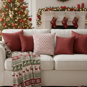 Cojín Decorativo Estrellas purpurinas rojas