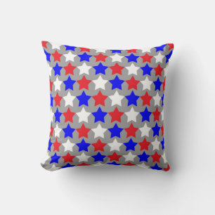 Cojín Decorativo Estrellas rojas blancas y azules