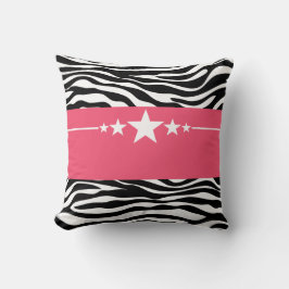 Cojín Decorativo Estrellas rosadas Estrella Zebra Pilar
