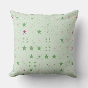 Cojín Decorativo Estrellas rosas y verdes
