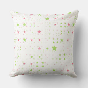 Cojín Decorativo Estrellas rosas y verdes