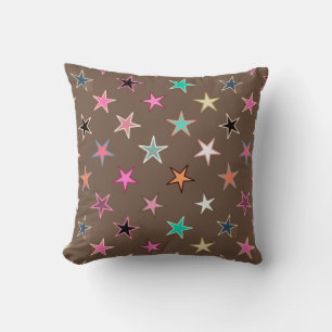 Cojín Decorativo Estrellas Twinkling modernas, Taupe Tan y multipas