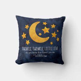 Cojín Decorativo Estrellas y Luna de Estrella de Twinkle personaliz