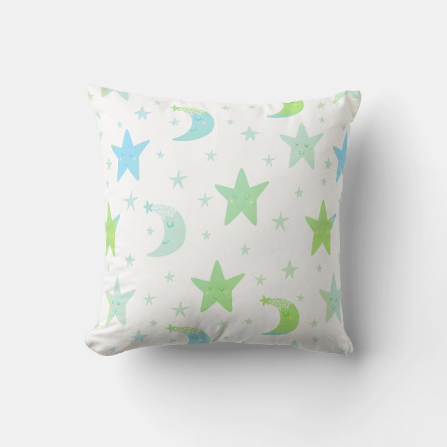 Cojín Decorativo Estrellas y lunas singulares (Anverso)