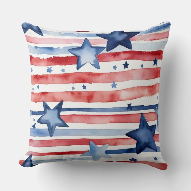 Cojín Decorativo Estrellas y rayas desgastadas (Anverso)