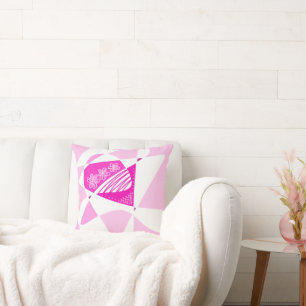 Cojín Decorativo Estrellas Y Rayas Resumen: Blanco Rosa