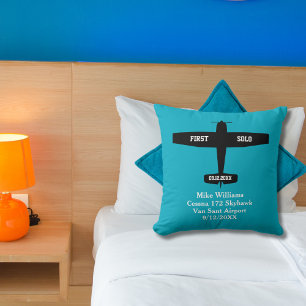 Cojín Decorativo Estudiante Piloto Primer Avión Solo Nombre Persona