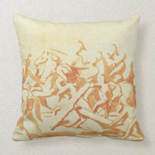 Cojín Decorativo Estudio de Cristo que lleva la cruz (tiza y lavado