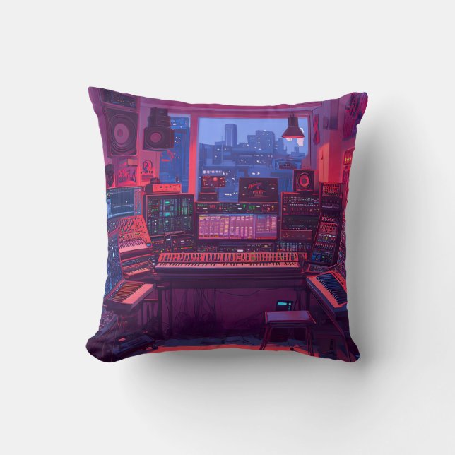 Cojín Decorativo Estudio de Música en Casa (Anverso)