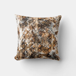 Cojín Decorativo Estudio de patrones de color, leopardo, cebra, cam