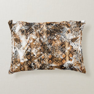 Cojín Decorativo Estudio de patrones de color, leopardo, cebra, cam