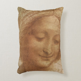 Cojín Decorativo Estudio del retrato de Santa Ana de Leonardo da Vi