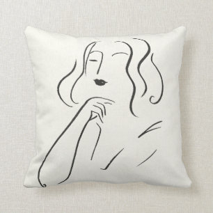 Cojín Decorativo Estudio simple - Esbozo de una mujer