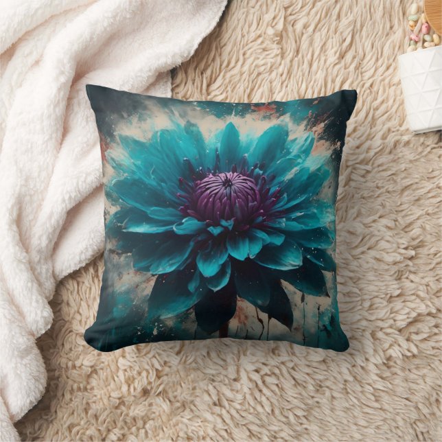 Cojín Decorativo Ethereal Blue Dahlia (Manta)