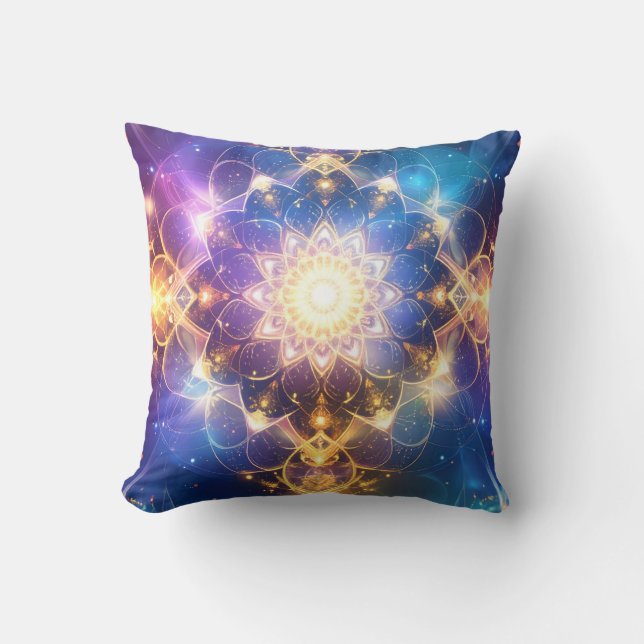Cojín decorativo Ethereal Lotus Mandala (Anverso)