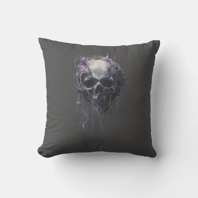 Cojín Decorativo Ethereal Skull Abstract Grunge Dark Art (Anverso)