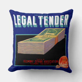 Cojín Decorativo Etiqueta de caja del naranja de licitaciones legal