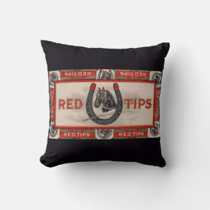Cojín Decorativo Etiqueta de cigarro de Tiempos Rojos