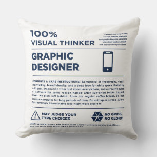 Cojín Decorativo Etiqueta de cuidado de diseño gráfico de Kean MGC