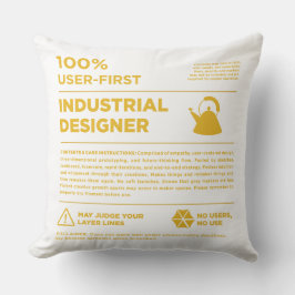 Cojín Decorativo Etiqueta de cuidado de diseño industrial Kean MGC