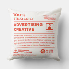 Cojín Decorativo Etiqueta de cuidado de publicidad de Kean MGC