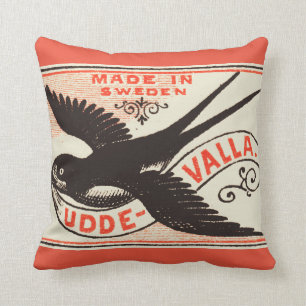 Cojín Decorativo Etiqueta de deglución de vintage