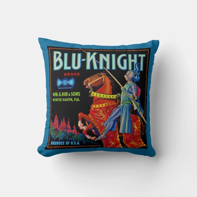 Cojín Decorativo Etiqueta de fruta Blu Knight (Anverso)