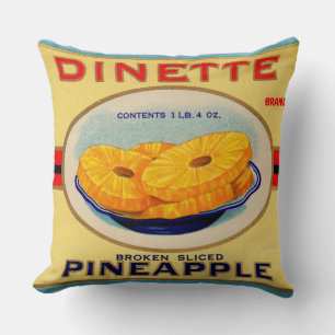 Cojín Decorativo Etiqueta de marca de piña de comedor de los años 3