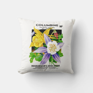 Cojín Decorativo Etiqueta de paquete de semilla de Columbina