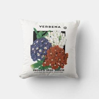 Cojín Decorativo Etiqueta de paquete de semilla de Verbena