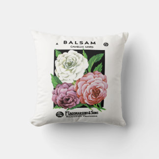 Cojín Decorativo Etiqueta de paquete de semillas de Balsam