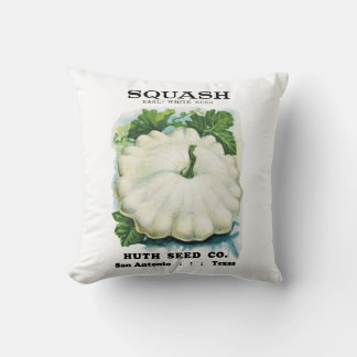 Cojín Decorativo Etiqueta de Paquete de Semillas de Calabaza