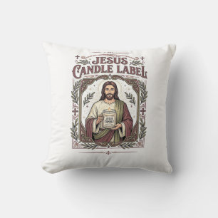 Cojín Decorativo Etiqueta de Vela de Jesús Vela de Jesús Fe Cristia