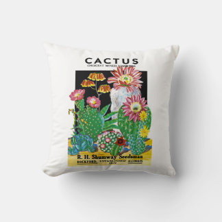 Cojín Decorativo Etiqueta del paquete de semillas de Cactus