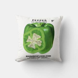 Cojín Decorativo Etiqueta del paquete de semillas de Pepper